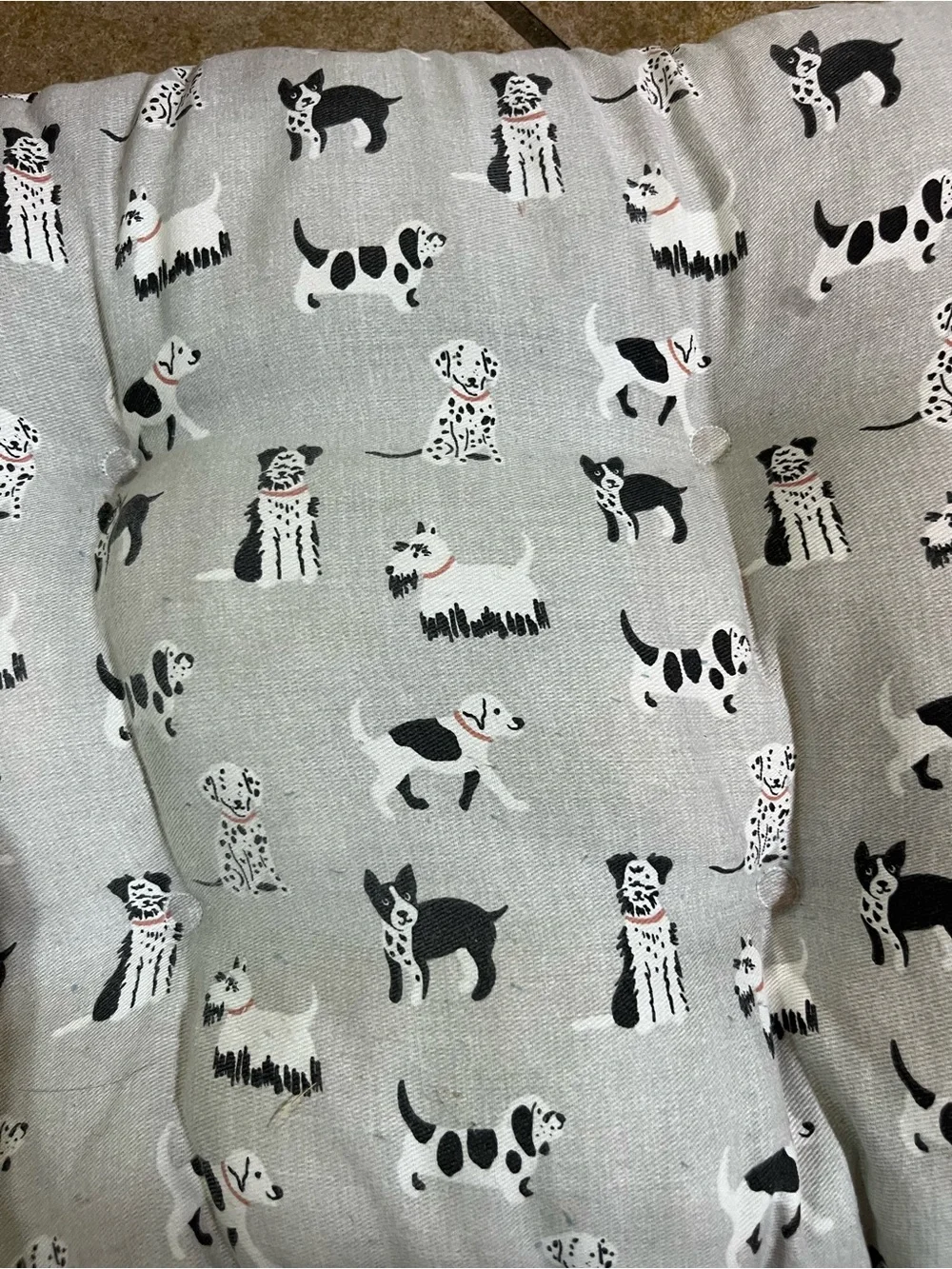 Bunglo & Bones Dog Bed Pillow Gray Dog Print Pet Cushion